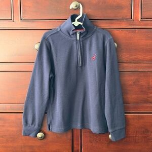 Nautica Navy Blue Pullover with Red Accents